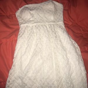 Strapless white dress